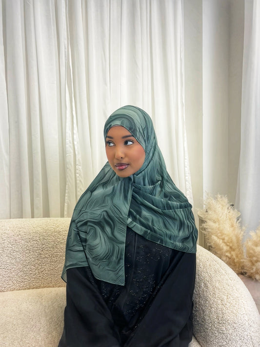 Mint premium chiffon hijab.