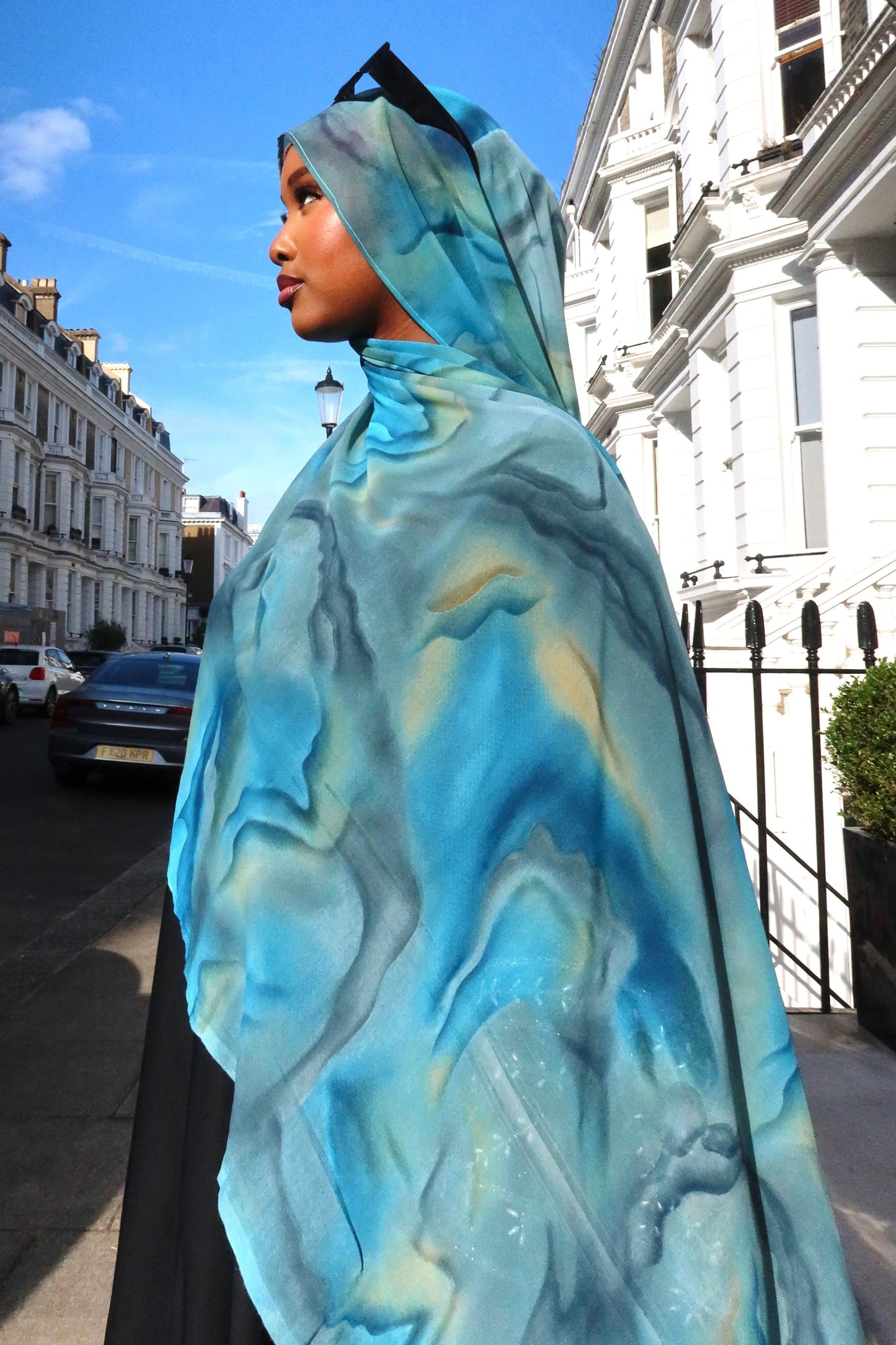 Blue Marble Premium Chiffon
