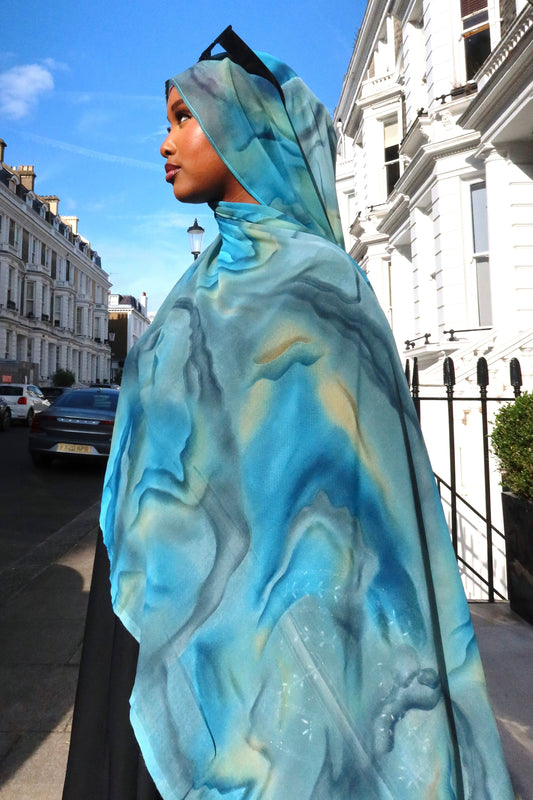 Blue Marble Premium Chiffon