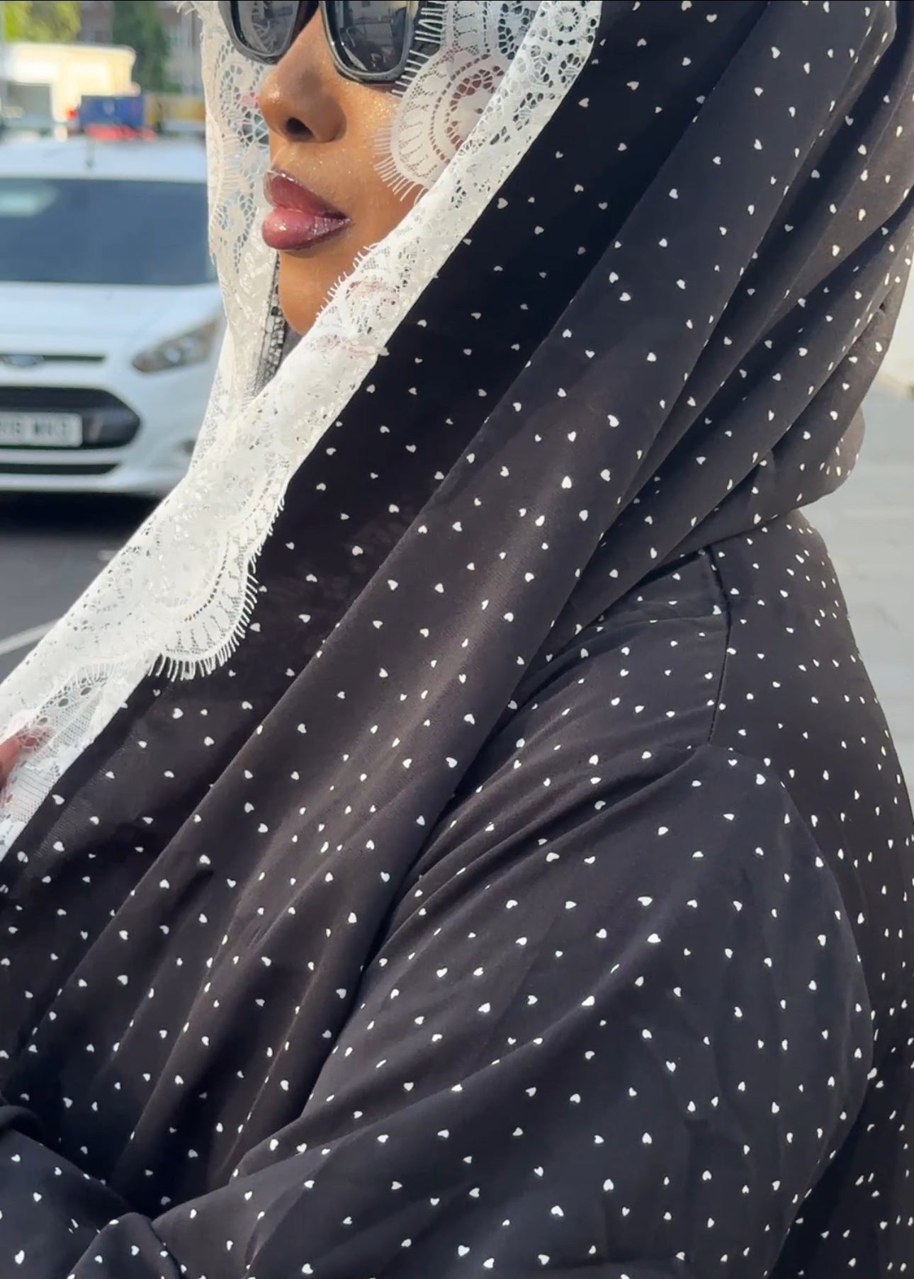 The PolkaLace Abaya